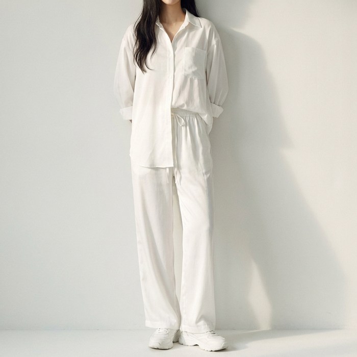 페이퍼먼츠 리오라 카라넥 셔츠  와이드 팬츠 세트 13928