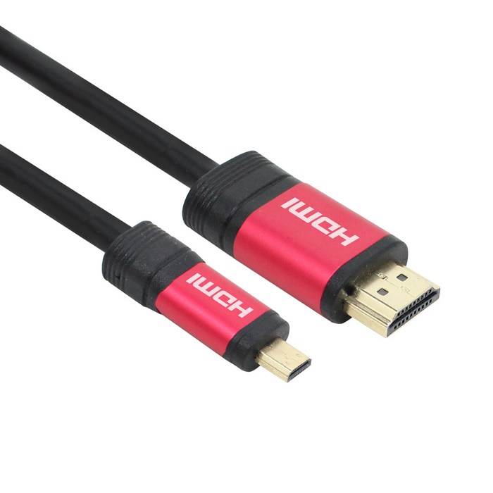 넥시 레드메탈 MICRO HDMI V2.0 모니터케이블, 1개, 2m 넥시 레드메탈 MICRO HDMI V2.0 모니터케이블, 1개, 2m