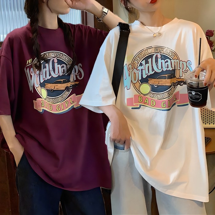 로안폴린 루즈핏 1989 여성반팔티 2P 세트