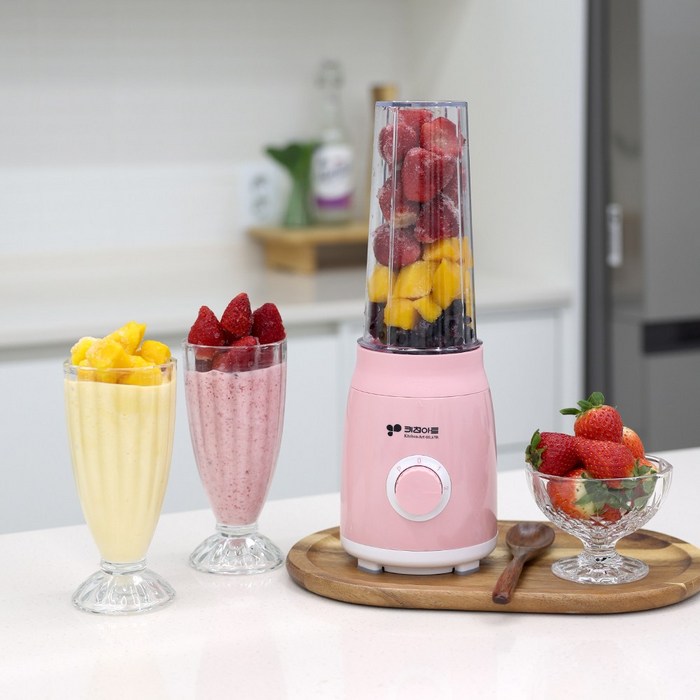 키친아트 미니 믹서기 핑크 600ml KMK600M 텀블러