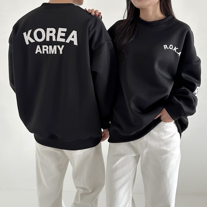 로카 겨울 기모 맨투맨 긴팔티 방한 상의 남녀공용