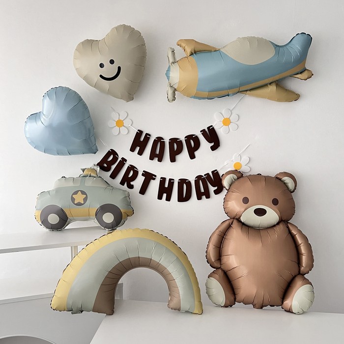 하피블리 레터링 가랜드 하트 풍선 마카롱 곰돌이 생일 파티 용품 세트 하피블리 레터링 가랜드 하트 풍선 마카롱 곰돌이 생일 파티 용품 세트