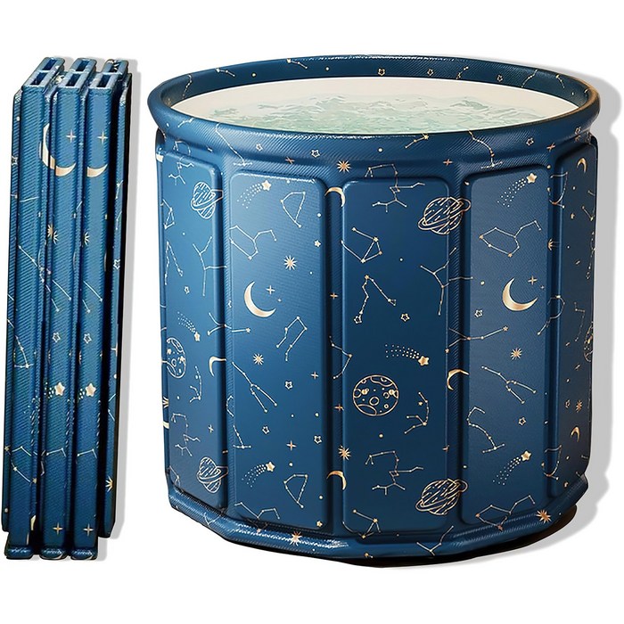 욕조 무조립 접이식 욕조 가정용 성인 전신 지름 70cm 이동식욕조 반신욕, 파란색, 1개