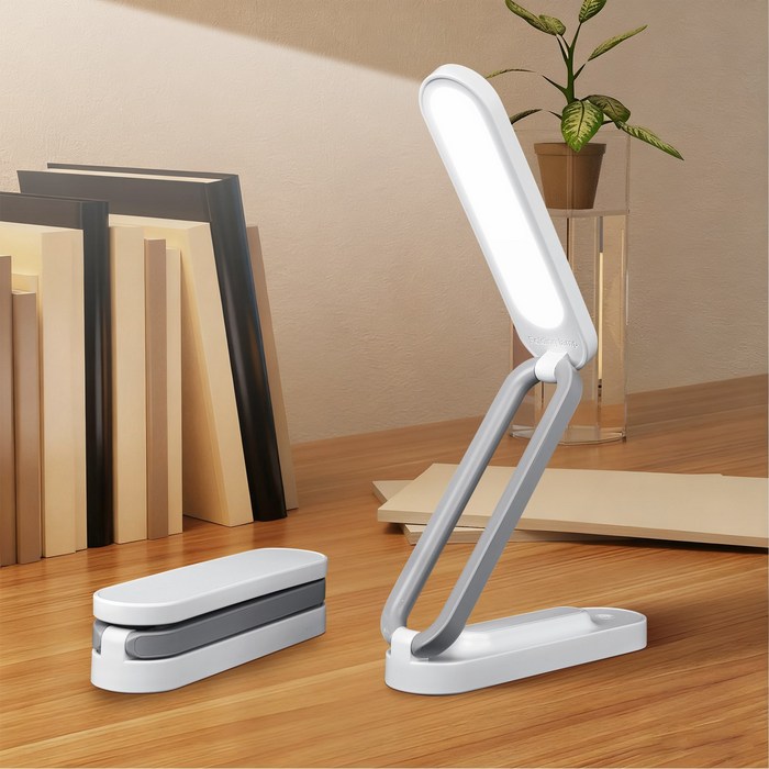 H HNMA HN 접이식 LED 스탠드 램프 눈보호 USB 충전형 데스크 클립 겸용 테이블 핑크 화이트 설날