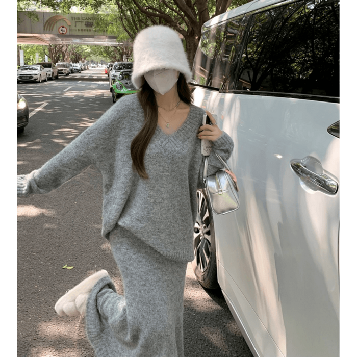 니트셋업 니트세트 가을 맘룩 편한 캐주얼 루즈핏 투피스세트