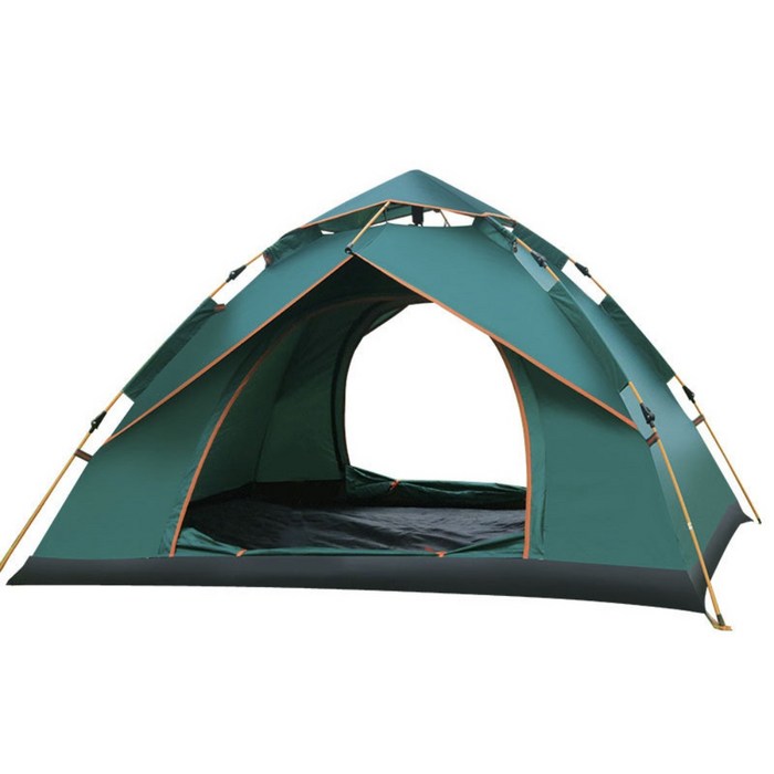 원터치 자동 그늘막 캠핑 한강 34인용 텐트, 싱글 레이어와 탑 커버가 있는 2-3인용 텐트