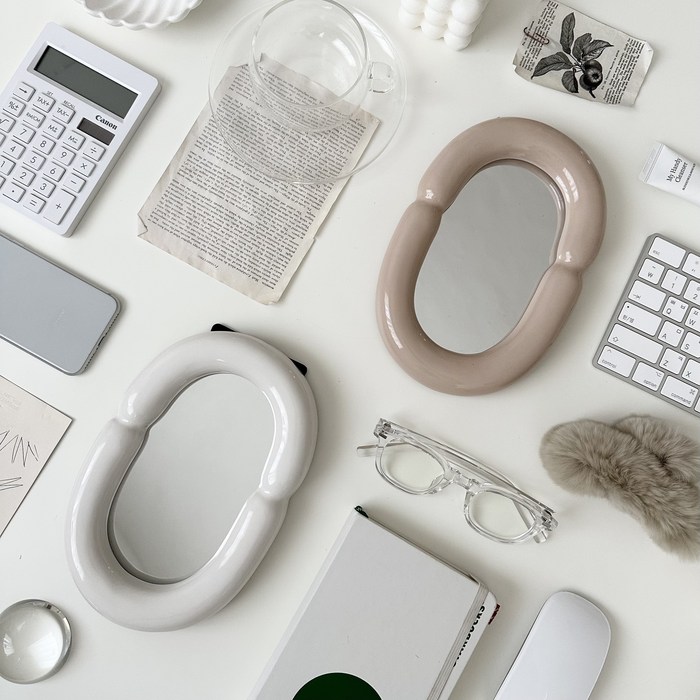 무스타슈 조디악 거울 미니거울 볼륨미러 미니 모던 인테리어