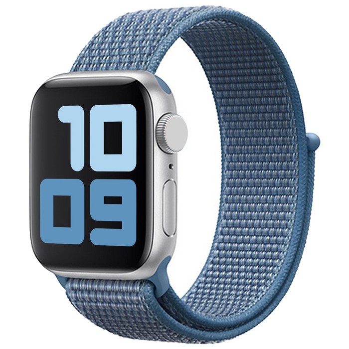 사라밴드 애플워치 호환 나일론 스포츠 벨크로핏 스트랩, 아이스 블루, 1개