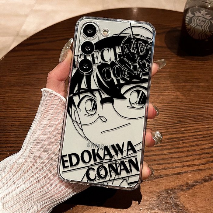 코난 갤럭시S24S25 투명 변색방지 케이스