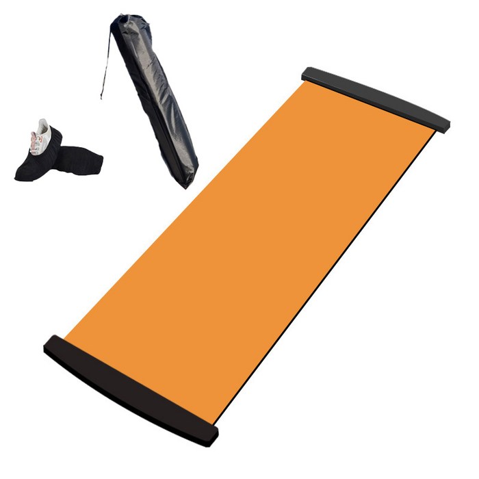 슬라이드보드 1.8m 슬라이딩 패드 고강도 코어 밸런스 훈련+덧신+파우치, 오렌지