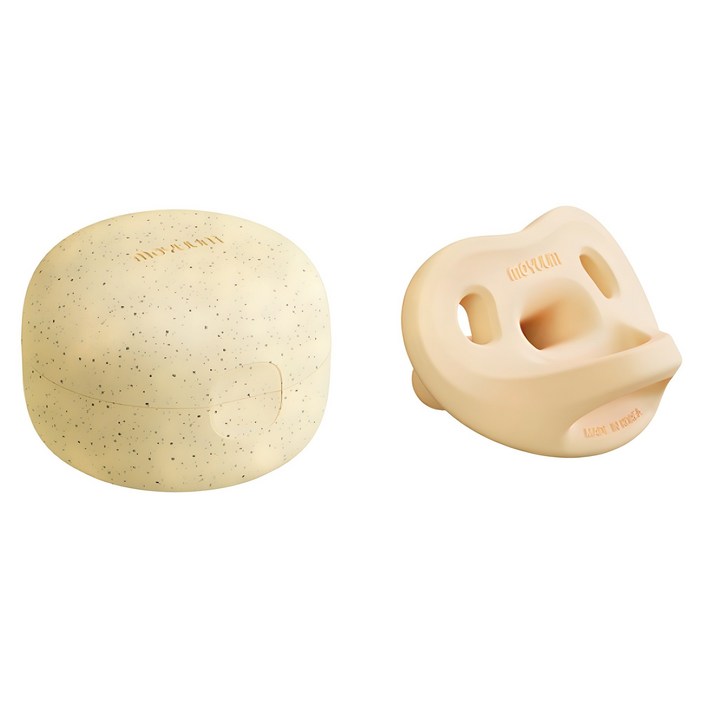 모윰 올 실리콘 마카롱 쪽쪽이 노리개젖꼭지  전용 케이스, 1단계13개월, 망고샤베트, 1세트