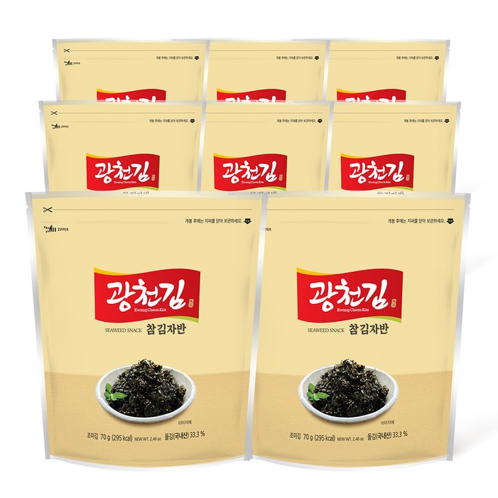 광천김 참 김자반, 70g, 8개