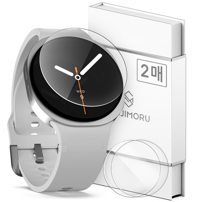 신지모루 9H 고강도 풀커버 갤럭시워치 강화유리 액정보호필름 40mm 2p 세트