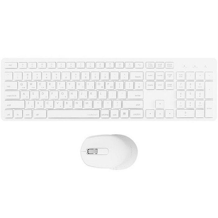 레드빈 심플 무선키보드 마우스 세트, 화이트, CPA25C, 일반형