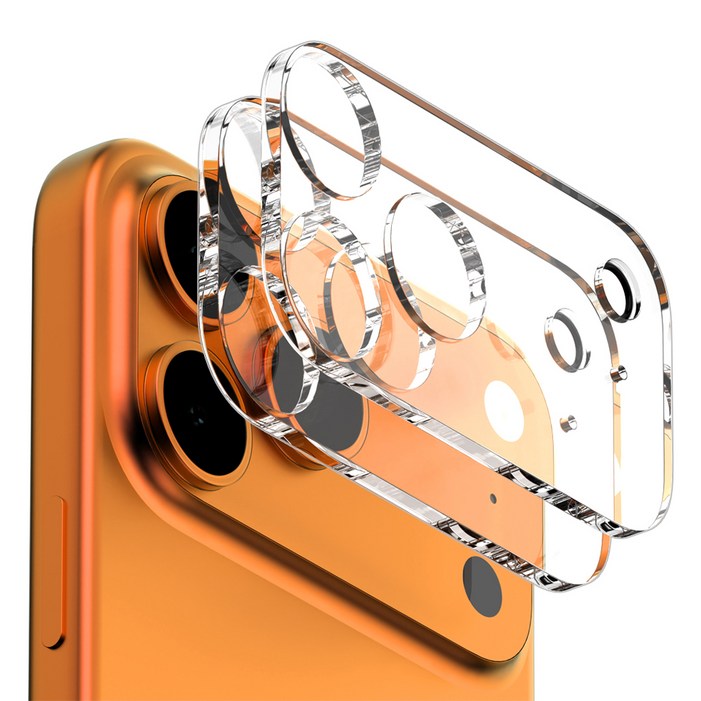 구스페리 빛번짐 방지 에어가드 카메라렌즈 풀커버 강화유리 휴대폰 액정 보호필름 투명 2p 세트, 1세트