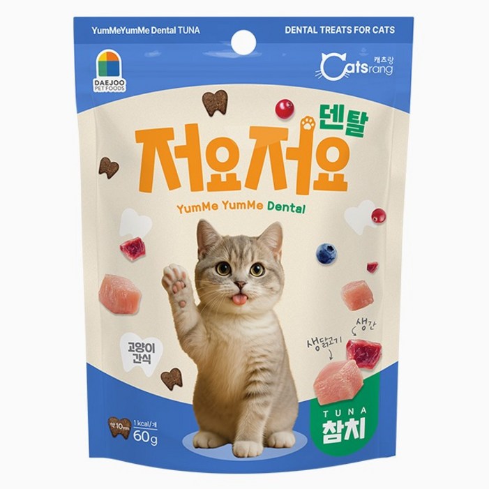 캐츠랑 고양이 저요저요 덴탈 간식, 참치, 60g, 1개