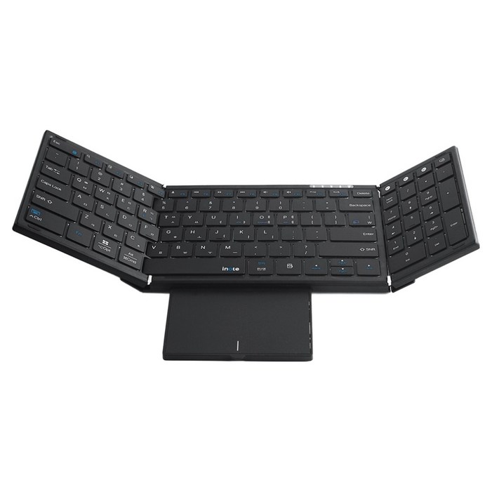 아이노트 블루투스 무선 접이식 키보드  터치패드 세트, 블랙, XK907B, 제조사축