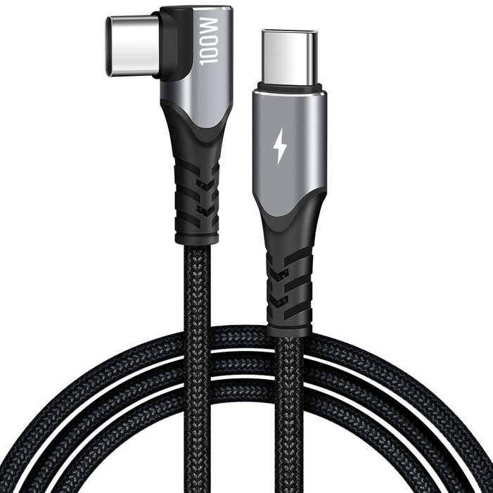 홈플래닛 E-Marker IC 칩셋 직각 C to C PD 100W 초고속충전 케이블 게이밍 전용