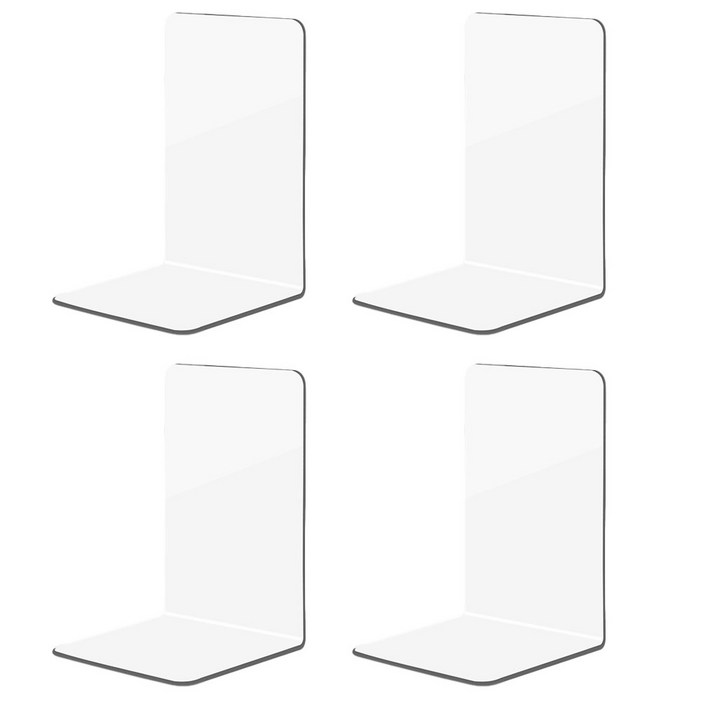 도큐모 책 지지대 L자 북엔드 4개, 투명