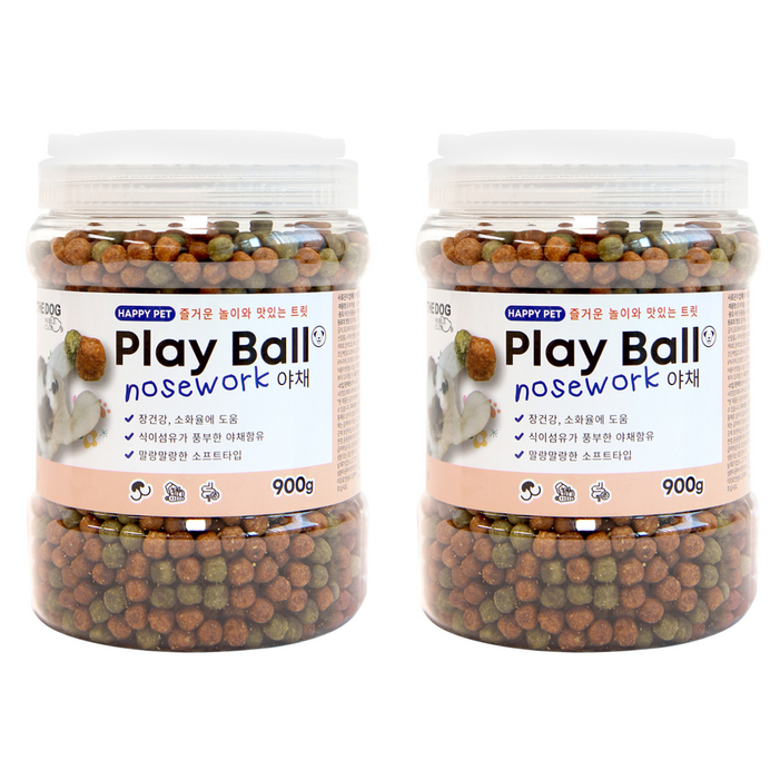 더독 강아지 플레이볼 노즈워크 놀이간식, 야채, 900g, 2개