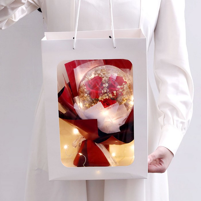앙플랜트 풍선꽃다발 프로포즈 조화  쇼핑백