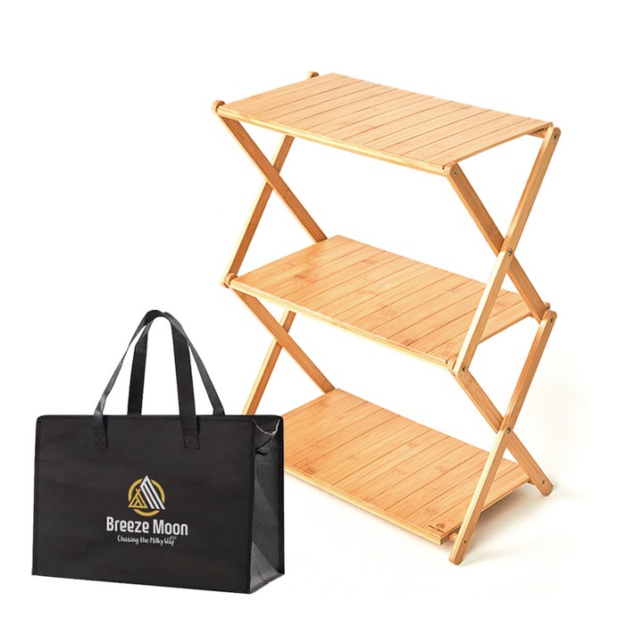 브리즈문 캠핑 선반 우드쉘프 2세대 일반형 + 고급가방