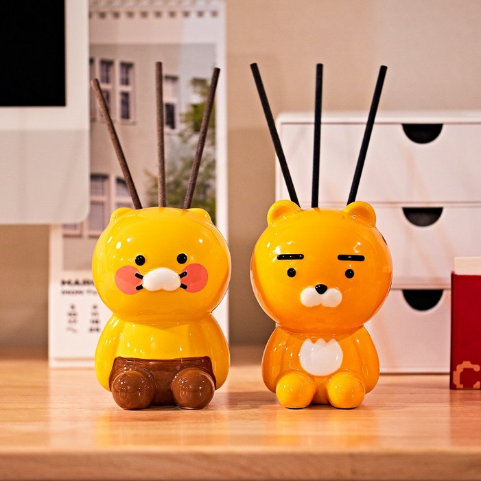 카카오프렌즈 세라믹 디퓨저 핸드메이드 도자기 방향제