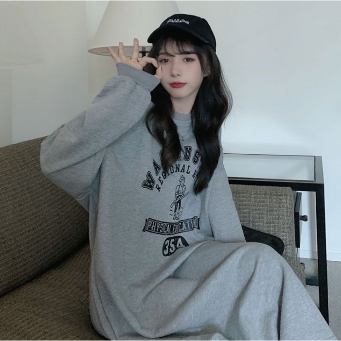 러브지아 레터링 맨투맨 롱 원피스 러브지아 레터링 맨투맨 롱 원피스