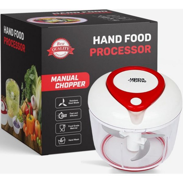 간편한 스트링 풀 푸드 초퍼 | 다지기 다지기 혼합을 위한 수동 푸드 프로세서 | 컴팩트 휴대용 BPA 프리 | 채소 견과류 살사 샐러드에 이상적입니다