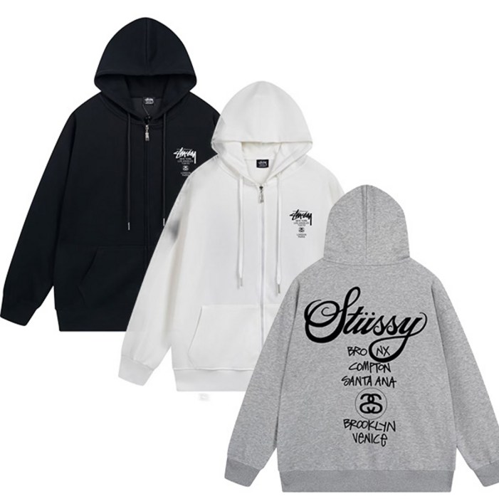 스튜시 클래식 디자인 가을 겨울 긴팔 티셔츠 카디건 코트