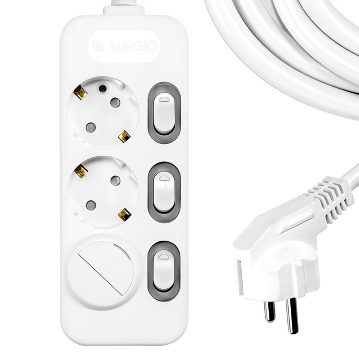 써지오 개별 멀티탭 3구 DH2039RT  안전커버 랜덤발송 1p