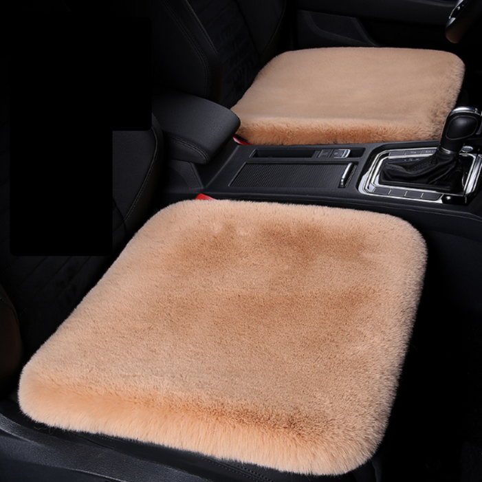 LIG 자동차 방석 양모방석 겨울방석 털방석 시트 운전1P조수1P2개세트, 뒷좌석1P, 차량용 방석, 블랙, 1세트