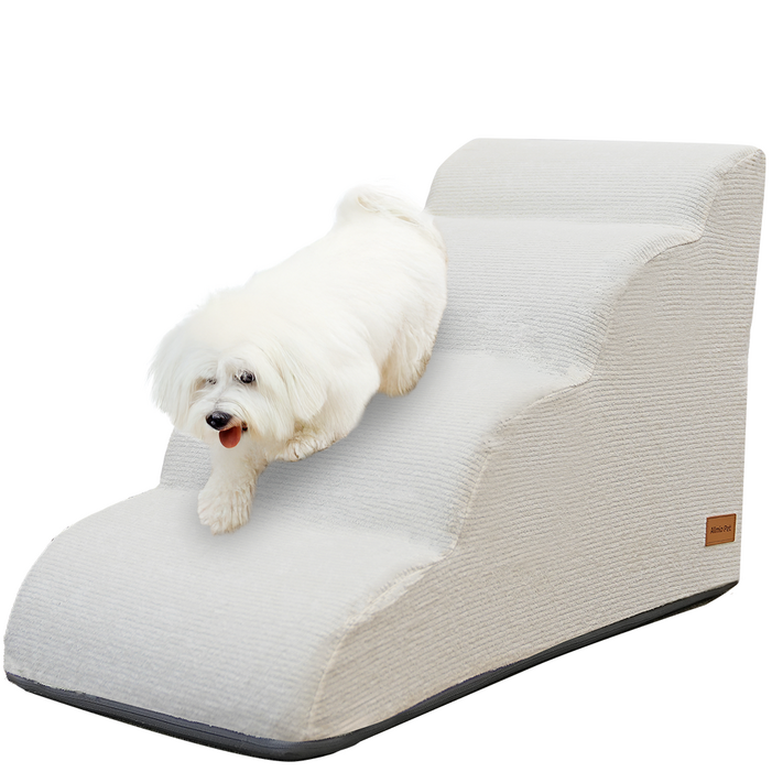 올미오펫 프리미엄 구름패브릭 강아지 곡선 2단 3단 4단 5단 계단, 프리미엄 크림아이보리, 1개