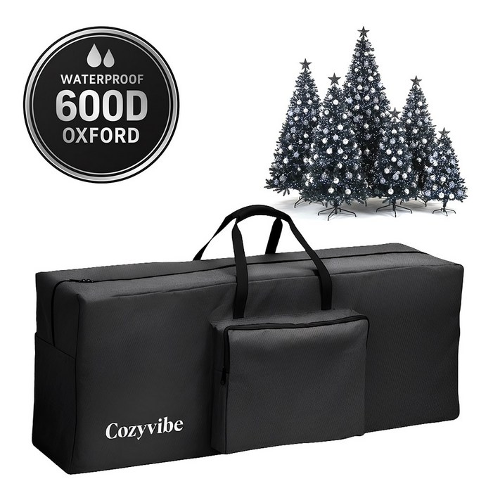 코지바이브 크리스마스 트리 보관백 가방, 1개, 블랙