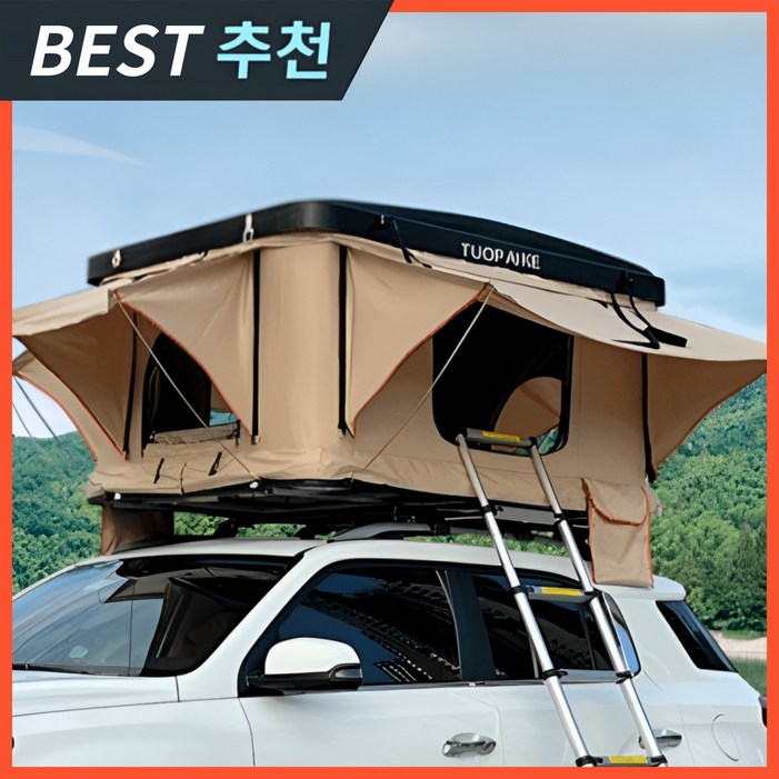 탑랜더 베스트 루프탑텐트 캠핑용품 원터치 차박용품 글램핑 돔 도킹 캠핑장 추천 장비, 블랙블랙