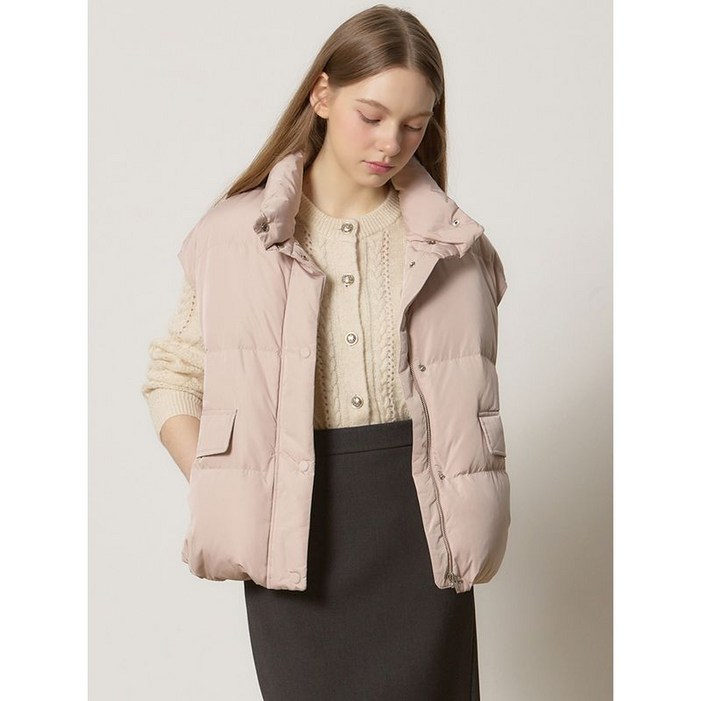 리스트 루즈핏 하이넥 덕다운 베스트 택가격 358000원