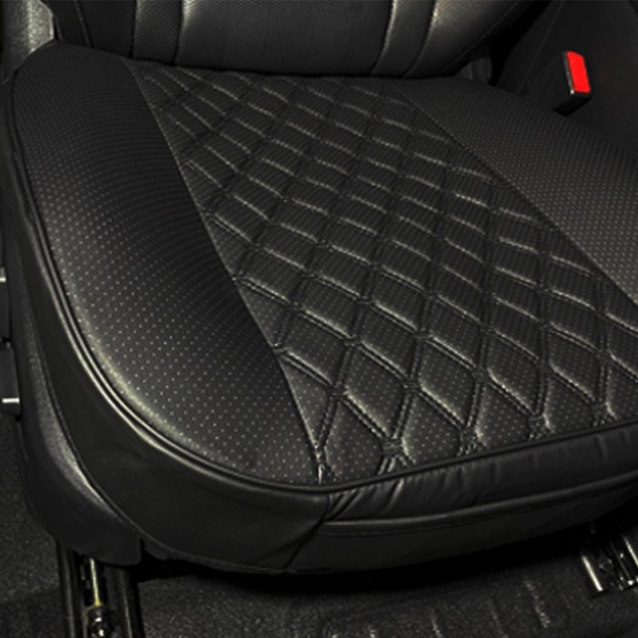 사계절 현대차 시트커버 리무진 운전석 조수석 그랜저 소나타 엑센트 아반떼 제네시스 베뉴 코나 투싼 싼타페 베라크루즈 스타렉스 팰리세이드 i30 i40 G70 G80 LF YF, 1개, 앞좌석방석서포트퀄팅올블랙