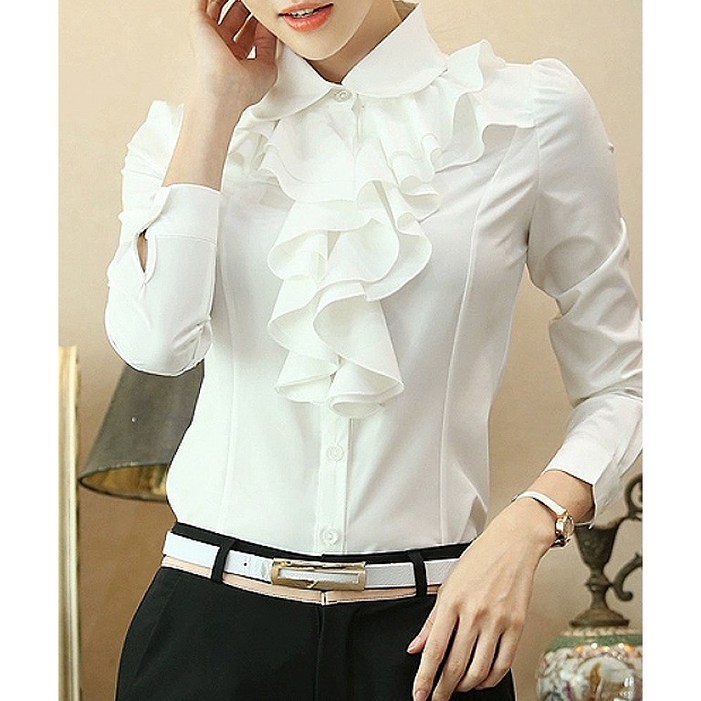 도도한걸카라프릴블라우스여성블라우스레이스블라우스봄가을블라우스긴팔블라우스정장블라우스면접룩결혼식