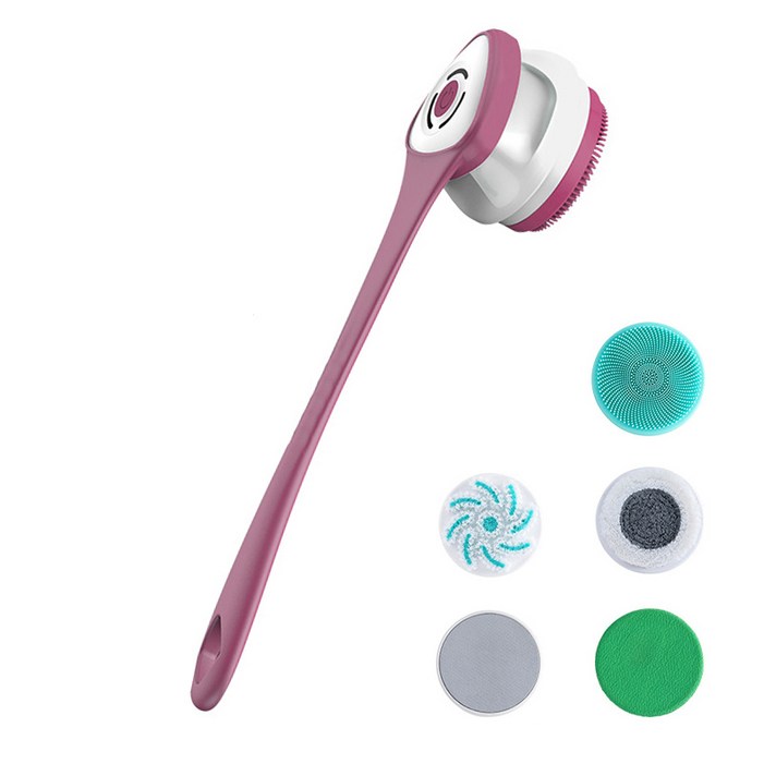 Pealy 전동 몸 브러쉬 마사지 클렌징 2 in 1 360도 자동 회전 IP67방수 브러쉬 3단 강도 40cm 긴 손잡이 탈부착 가능