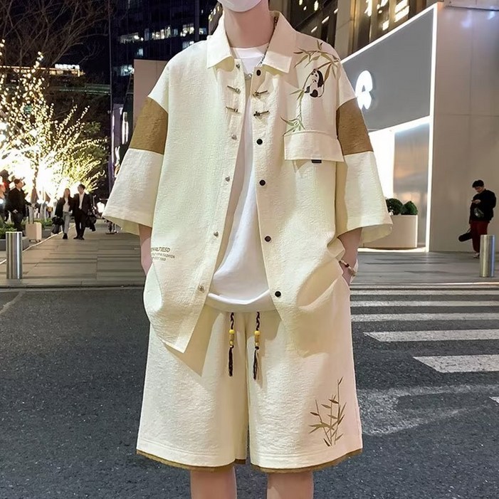 비나비 빅사이즈 여름 남성 반팔티 반바지세트 5XL8XL