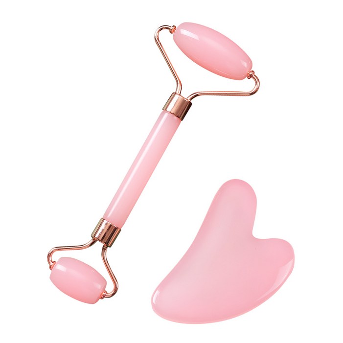 모든 로즈쿼츠 하트 롤러 괄사 세트 셀프 얼굴 마사지 도구