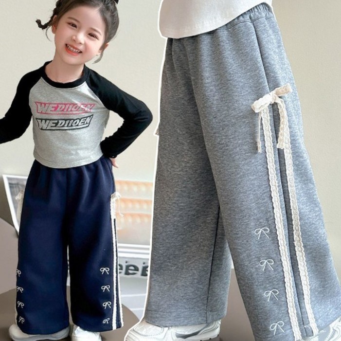 앙디 F바지 와이드레이스리본 FE186아동복 아동옷 유아복 의류 여아용 공용 봄 가을 츄리닝