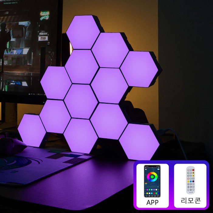 Meyuge 터치 led 인테리어무드등 DIY 조립식 벽조명 스마트 RGB 조명 Meyuge 터치 led 인테리어무드등 DIY 조립식 벽조명 스마트 RGB 조명