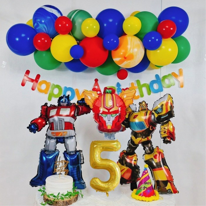 스마일파티 헬로 카봇 로봇 풍선 생일파티세트, 1세트, 5세