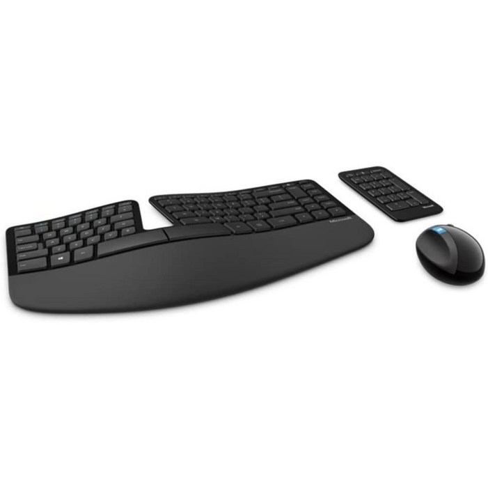 마이크로소프트 Sculpt Ergonomic 데스크탑 USB 포트 키보드 마우스 세트, 블랙, Sculpt Ergonomic Desktop, 인체공학