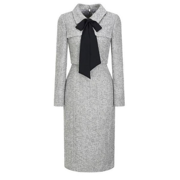 백화점매장출고 JJ지고트 배색 타이 재킷 H라인 원피스GPAM0OP921