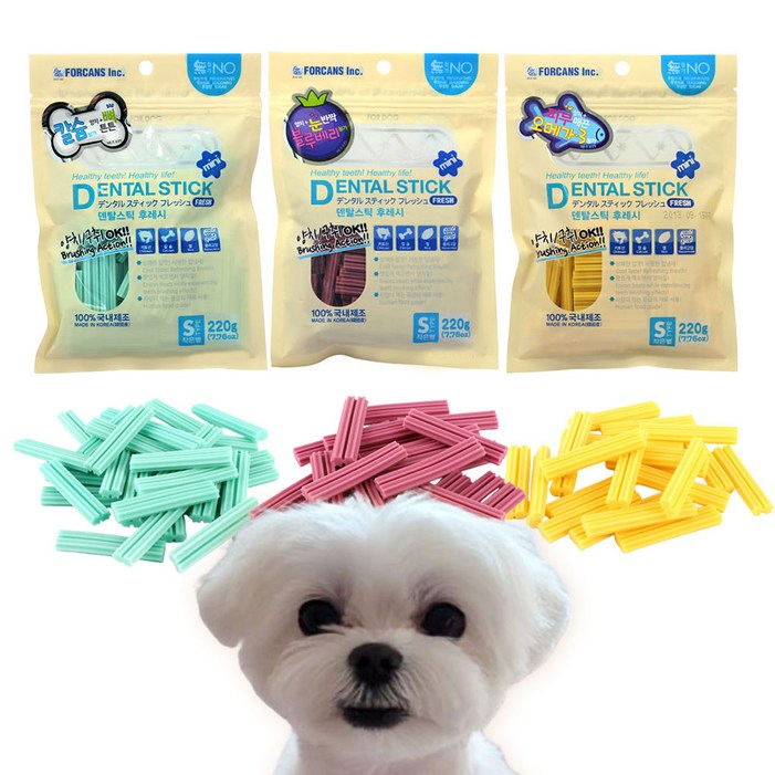 포켄스 덴탈스틱 작은별 S 3종 111 강아지덴탈껌 강아지 치석제거 입냄새, 3개