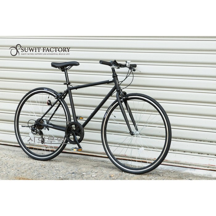 SUWIT 700C 일본 자전거,바이크 스포츠 700C 하이브리드 자전거 경량 로드 출퇴근 시마노변속 산책 입문용 국내무료배송 타이어 700 28c, 검정색실버BLACKSILVER, 1개, 54cm