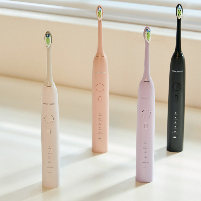 모어화이트 최신형 초미세 무선 음파 진동 초음파 전동칫솔 세트, 2세트, 퍼플, 비바소닉 프로