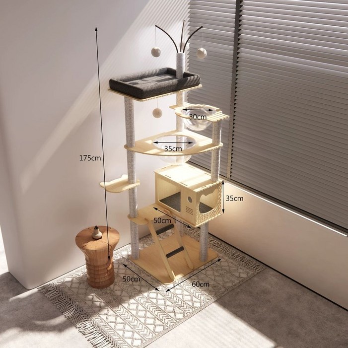 BPF캣타워 스크래쳐 캣폴 대형 소형 대형 싱글 캡슐 원목 침대